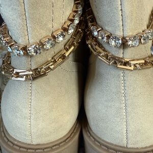 Guess Gold and Silver Lace Up Boots